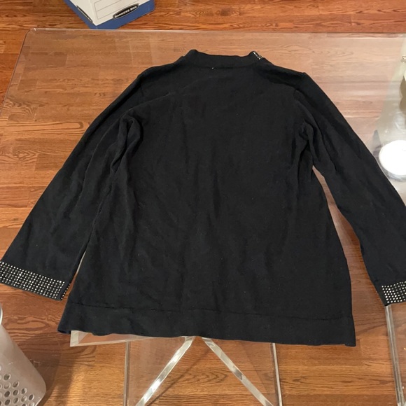 Jm collection black w/ Rhinestones sweater medium - Picture 4 of 4
